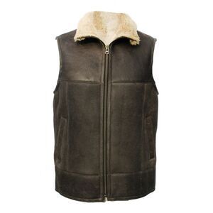 Eastern Counties Leather Mens Harvey Sheepskin Gilet / Chocolate Forest